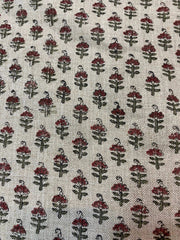 Linen fabric, Fabric by yard, Hand printed fabric, Block Print Fabric, Indian Fabric